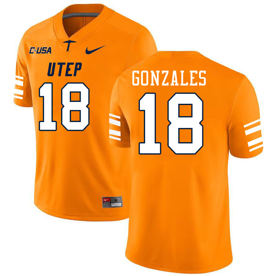 Men-Youth #18 Ryan Gonzales UTEP Miners 2023 College Football Jerseys Stitched-Orange
